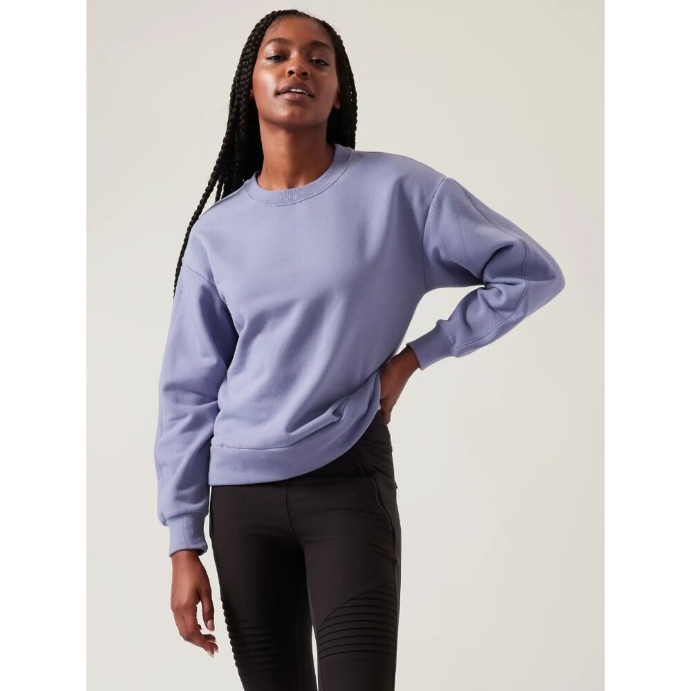 Athleta M Retroplush Crewneck Sweatshirt Purple
